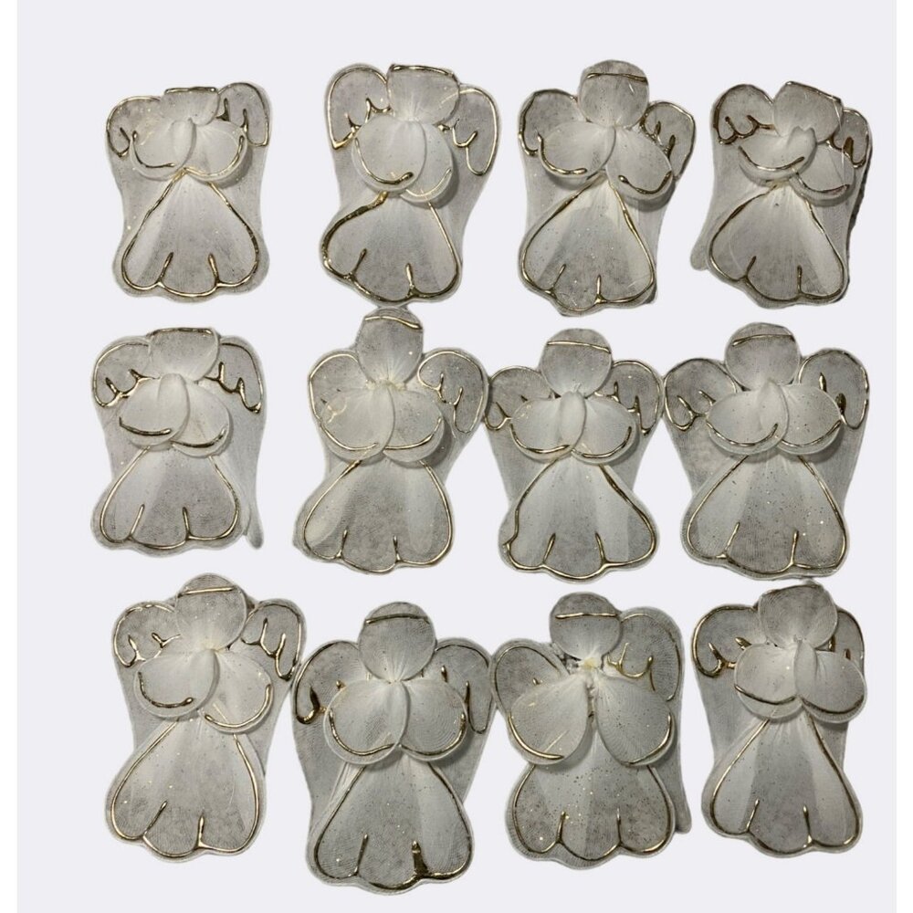 White Netted Sheer Wire-Edged Angels For Crafts & Decorations